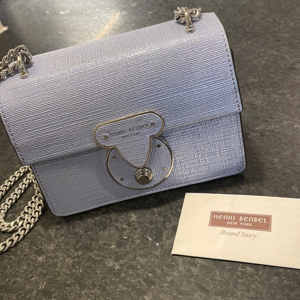 Light Blue and Silver Henri Bendel Bag. Excellent condition. Worn twice.